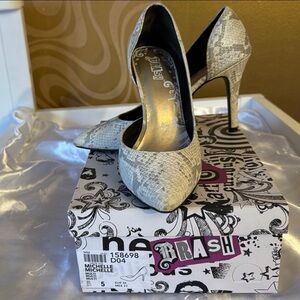 Brash Silver and White Heels
